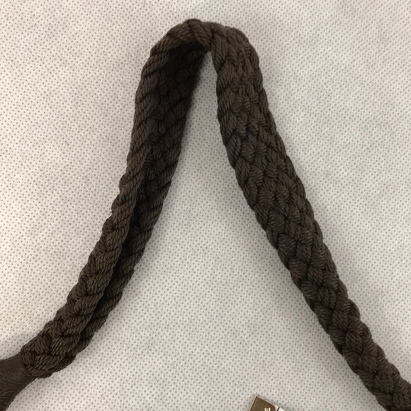 LINA Crocheted brown with braided handle purse - Picture 7 of 8